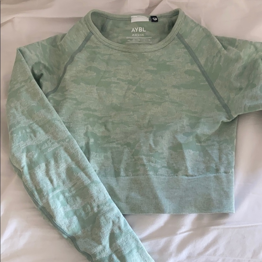 AYBL Green Camp Workout Crop Top